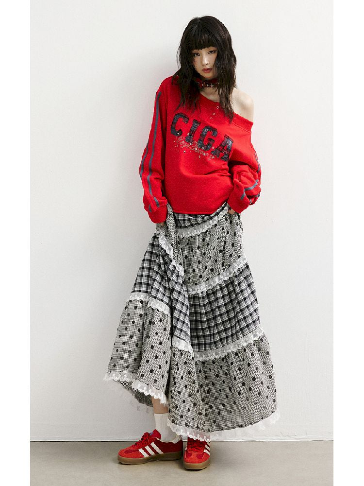 Large Hem A-line Long Half Skirt【s0000011420】