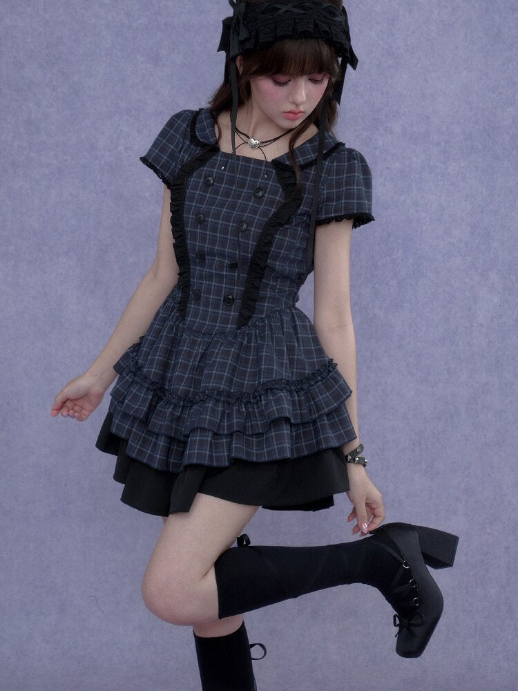 Lunar Eclipse Doll Breasted Dress【s0000017276】