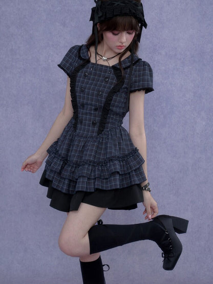 Lunar Eclipse Doll Breasted Dress【s0000017276】