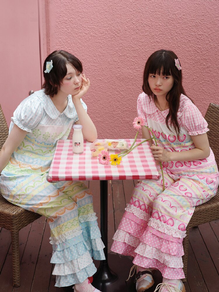 Fruit Plaid Casual Versatile Pants【s0000017766】