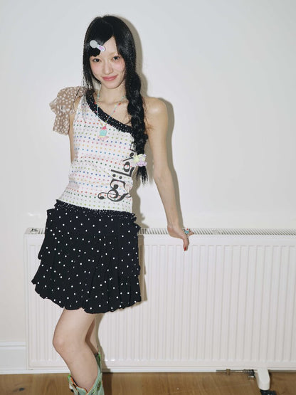 Vintage Polka Dot Note Top Camisole【s0000018704】