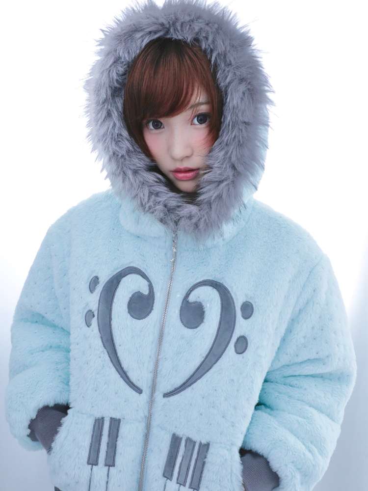Mint Green Cotton Star Plush Hooded Jacket【s0000014693】