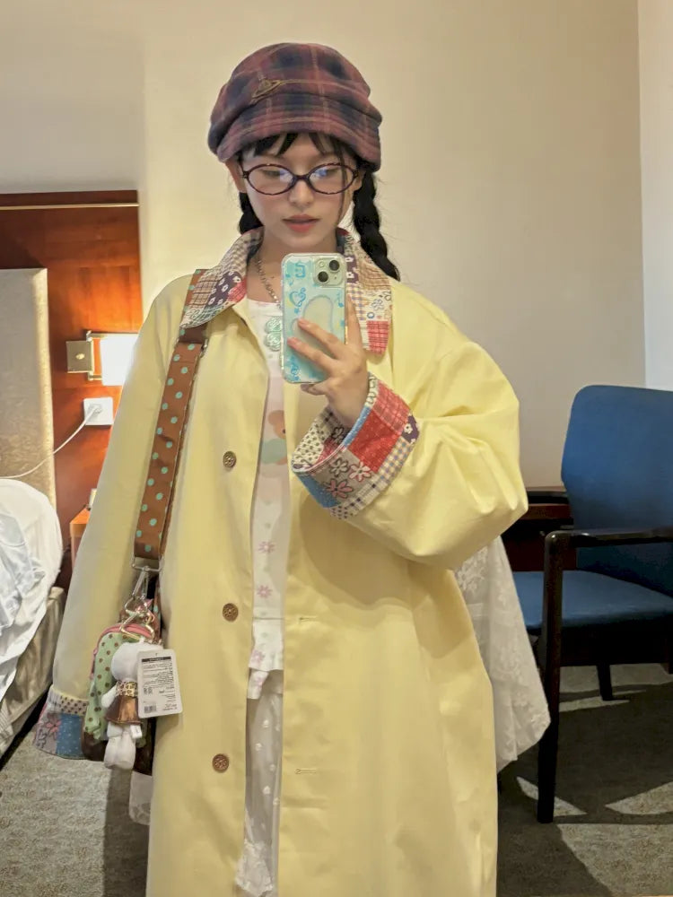 Color-Blocked Oversized Trench Coat【s0000014168】