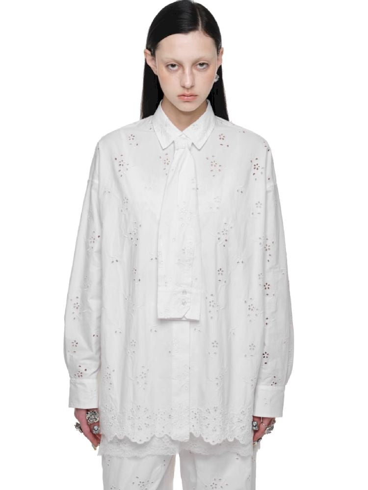 Hollow Jacquard Fabric Silhouette Shirt【s0000011619】