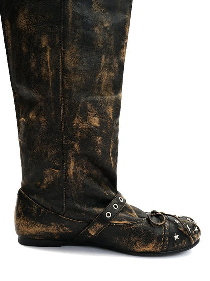 Baroque Punched Star Stack Boots【s0000016130】
