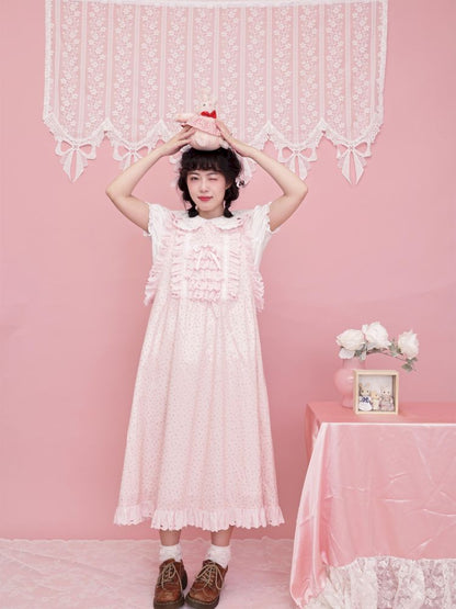 Doll collar puff sleeve lace shirt【s0000012852】