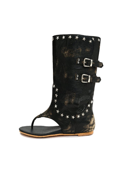 Cowhide Star Nail Herringbone Boot【s0000016439】