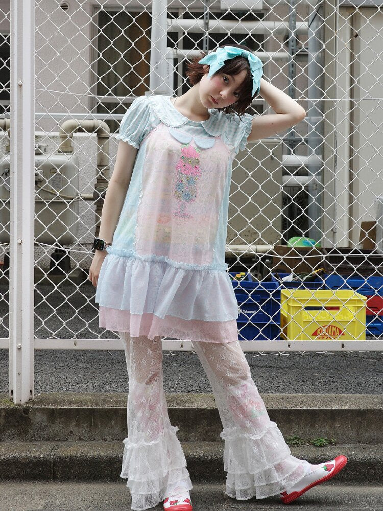 Bow Lace Versatile Flared Pants【s0000017761】