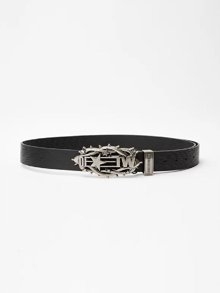Distressed Relief Leather Belt【s0000018277】