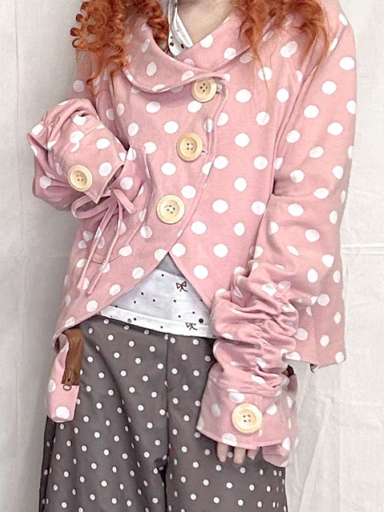 Wooden Button Polka Dot Jacket【s0000015201】