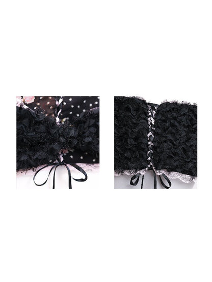 Floral Chiffon Rose Glove Set【s0000017137】