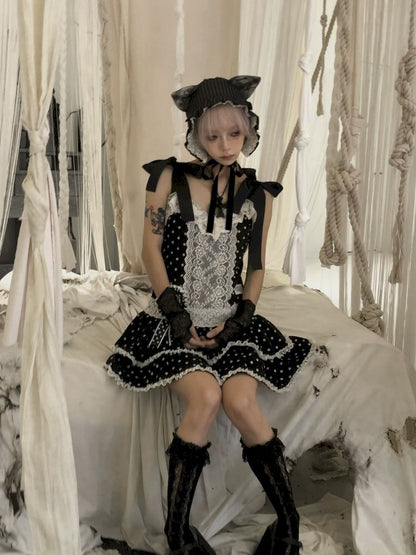 Lace Low Waist Halter Doll Dress【s0000013524】