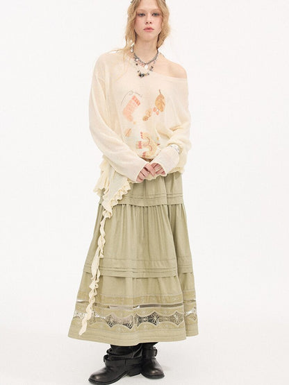 Fungus Edge Diagonal Hem Sweater【s0000015896】