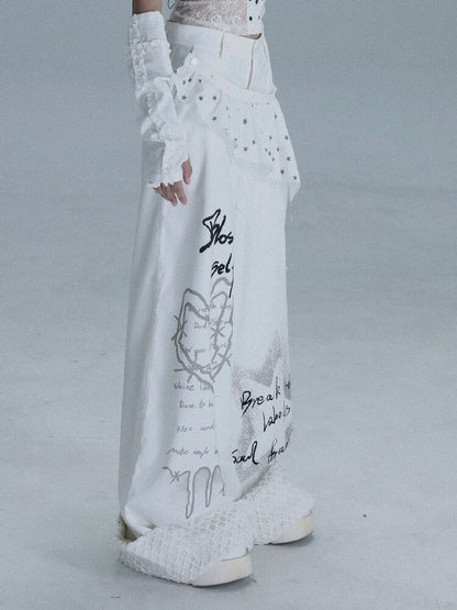 Printed Niche Wide Leg Slacks【s0000016723】