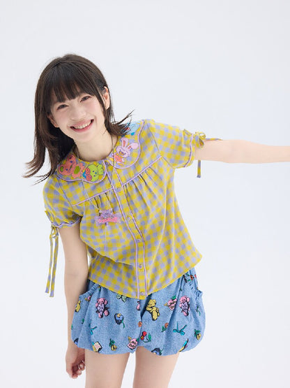 Animal Embroidered Doll Collar Shirt【s0000017695】