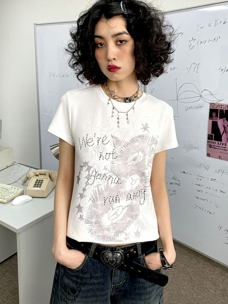 Kitten Printed Short Sleeve T-Shirt [S0000008843]