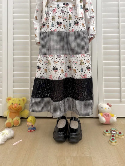 Lace Patchwork Maxi Skirt【s0000013974】