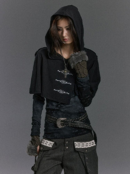 Embossed Silver Lettered Hooded Knit【s0000019236】