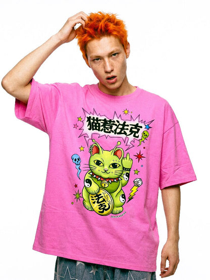 Alien Lucky Cat Loose T Shirt【s0000017111】
