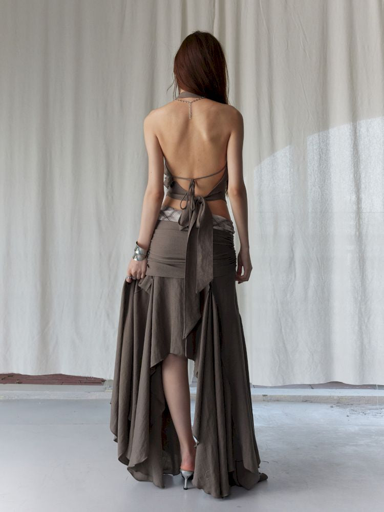 Swing Neck Vest Half Bodycon Skirt【s0000013217】