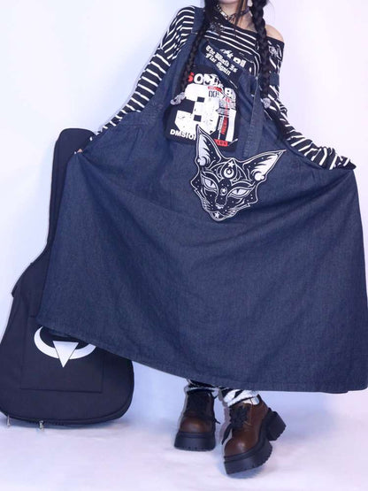 Vintage Loose Denim Maxi Skirt【s0000014624】