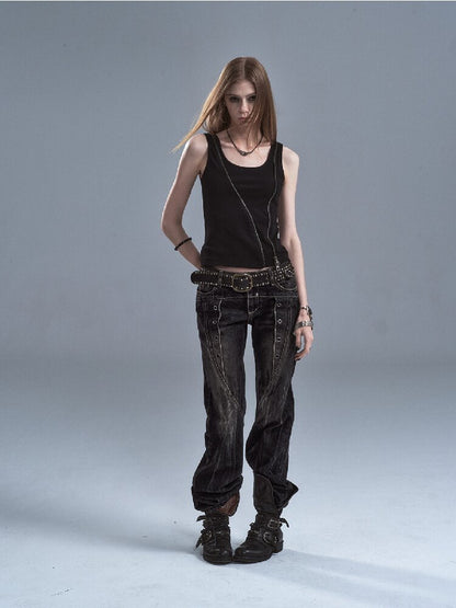 Camouflage Black Stretch Vest【s0000016642】