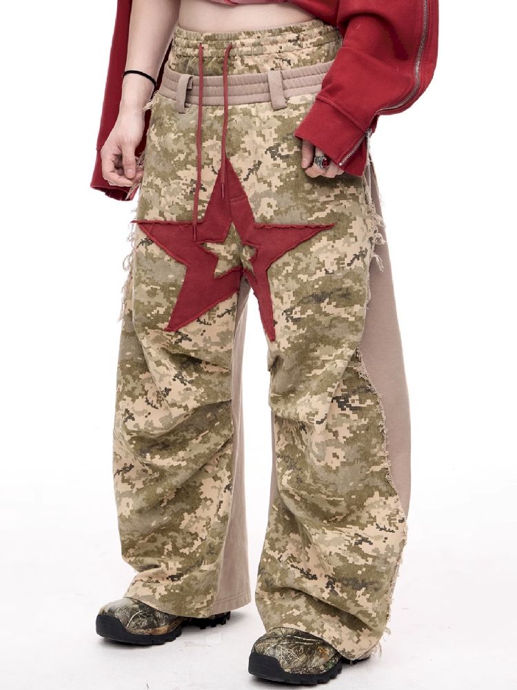 Raw Edge Patchwork Wide Leg【s0000011354】