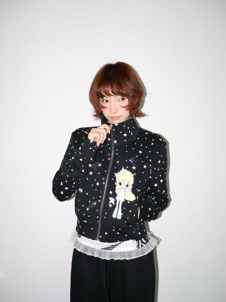 Illustration Short Shoulder Sweatshirt【s0000018664】