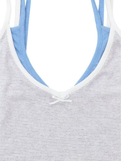 Spray horse bay stripes Slim camisole undershirt【s0000013463】