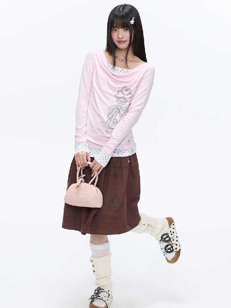 Soft Patchwork Collar Slim Top【s0000016385】
