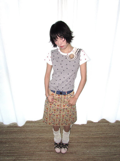 Candy Star Twill A-Line Skirt【s0000018674】