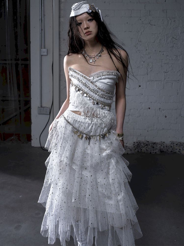 Irregular short strapless vest【s0000012783】