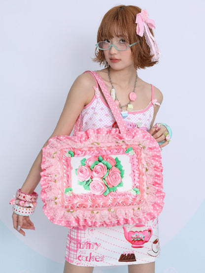Vintage Rose Cake Crossbody Bag【s0000017758】