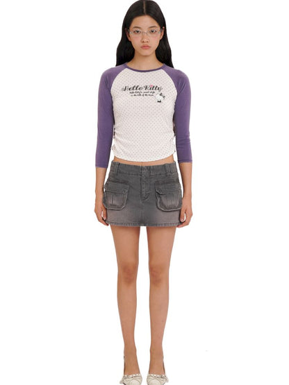 Pockets lined spliced plaid work skirt【s0000013427】