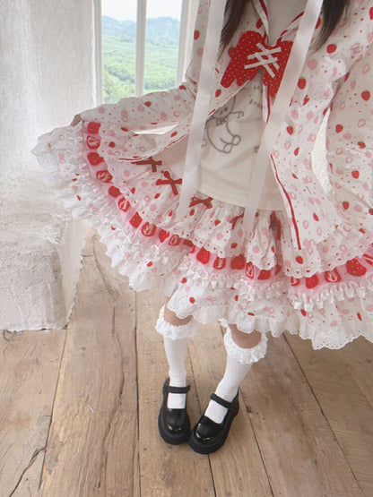 Cake Print Lace Bow Short Skirt【s0000018539】