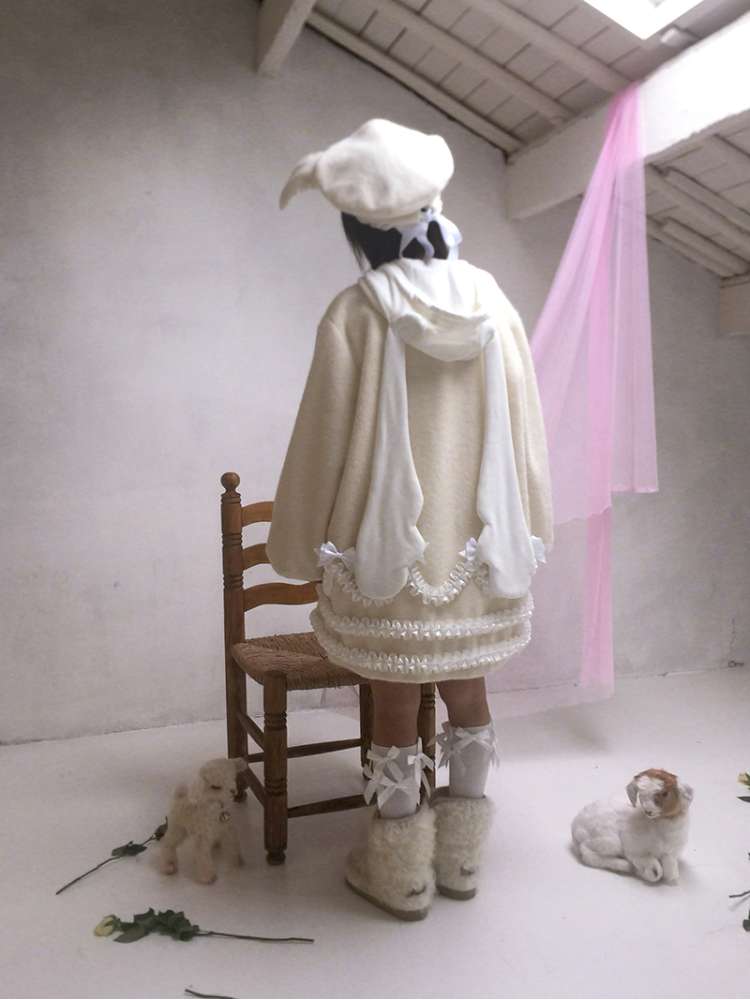 Lace Wool Bubble Sleeve Coat【s0000014532】