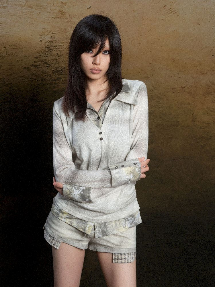 Double Layer Lapel Knit Inner Top【s0000011809】