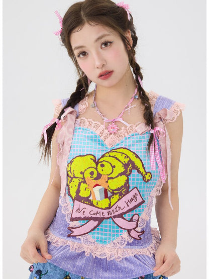 Velvet Bear Embroidery Vest【s0000017117】