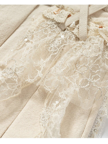 Baroque Lace Pleated Skirt Culottes【s0000016995】