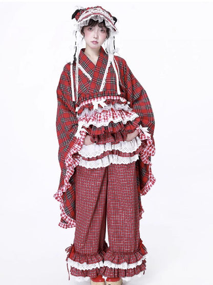 Retro Red Plaid Trousers【s0000012192】