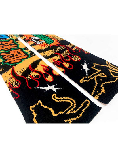 Tiger Print Knitted Scarf Contrast Y2K Trend【s0000014916】