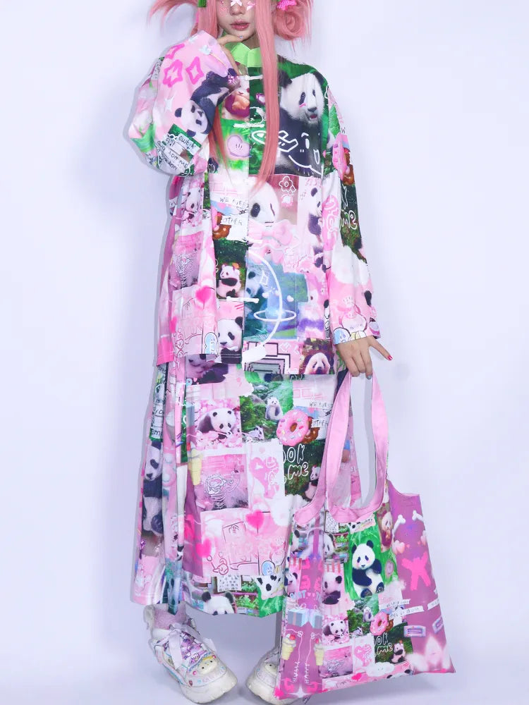 Elastic Waist Cute Print Midi Skirt【s0000013982】