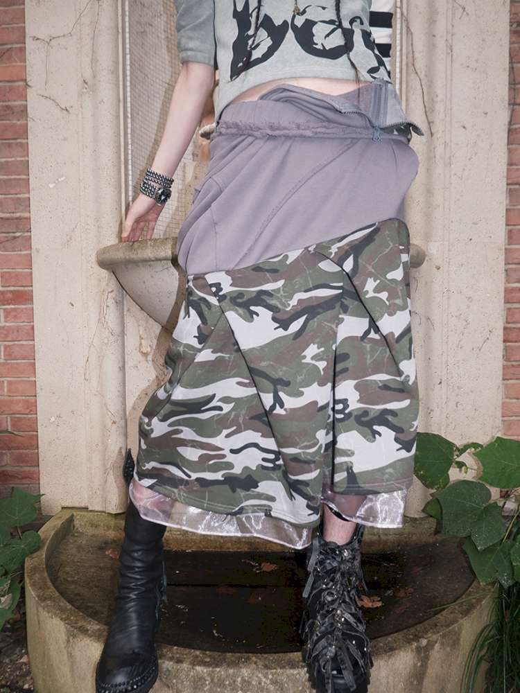 Broken Soldier Camo Spliced Skirt【s0000015141】