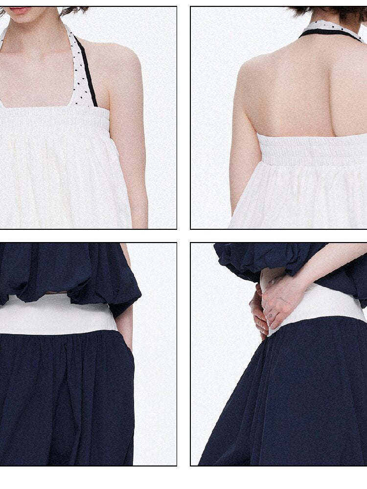 Backless Bandeau Wide Waist Pants【s0000015920】