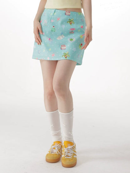 Summer Childlike Print Short Skirt【s0000017157】