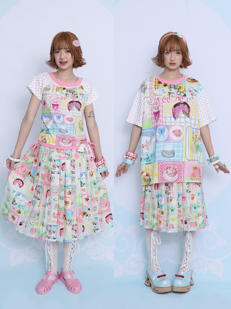 Cake Dessert Printed Loose T Shirt【s0000017455】