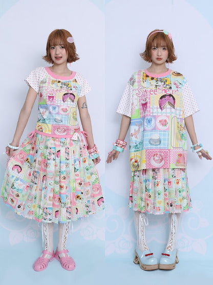 Cake Dessert Printed Loose T Shirt【s0000017455】
