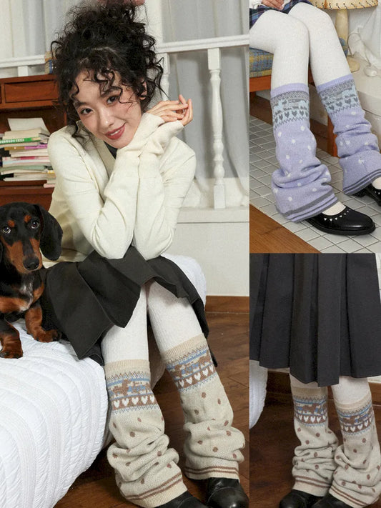 Adorable Puppy Fair Isle Sock Covers【s0000013984】