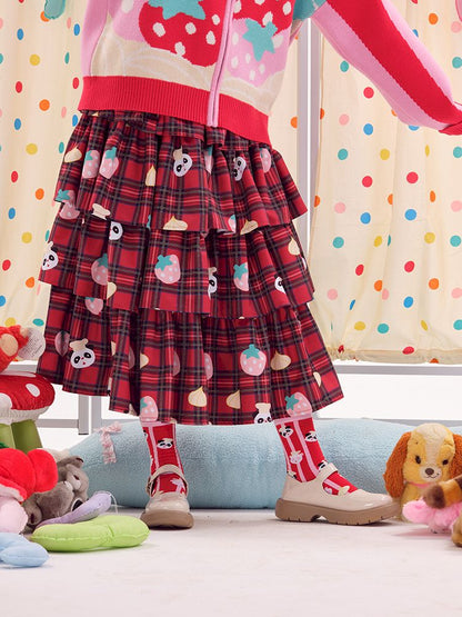 Red Plaid Cake Dress【s0000010479】