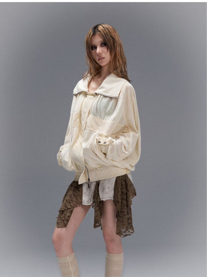 Cross Loose Thin Knit Sunscreen Long Sleeve Jacket [S0000008466]